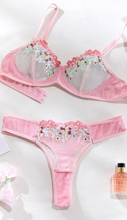 Briany floral embroidered bra set — So Pretty Intimates