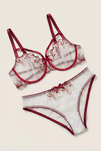 Kalia sheer floral lingerie  set — So Pretty Intimates
