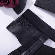 Kenzie structured black garter lingerie set with leg rings — So Pretty Intimates