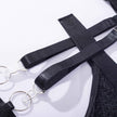 Kenzie structured black garter lingerie set with leg rings — So Pretty Intimates