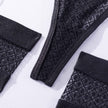 Kenzie structured black garter lingerie set with leg rings — So Pretty Intimates