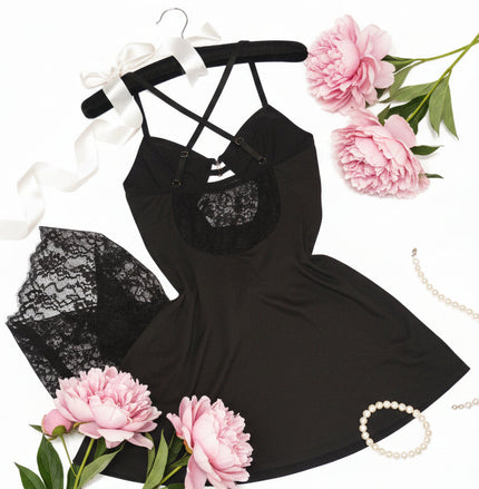 Layla heart print babydoll lingerie — So Pretty Intimates