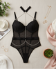 Mona sheer teddy bodysuit with chain detail — So Pretty Intimates