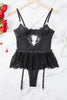 Sable lace mesh hollow underwire teddy bodysuit — So Pretty Intimates