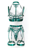 Silas delicate floral garter set with neck and leg rings — So Pretty Intimates