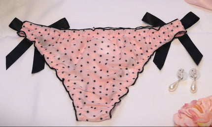 Silke polka dot bikini brief with side bows — So Pretty Intimates