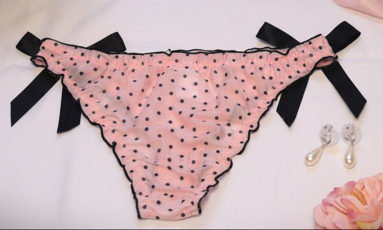 Silke polka dot bikini brief with side bows — So Pretty Intimates