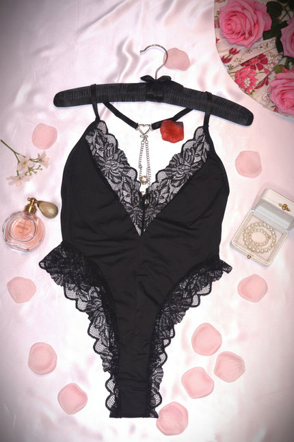 Trilly backless diamante accented teddy bodysuit — So Pretty Intimates