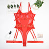 Verena structured teddy bodysuit with leg rings — So Pretty Intimates