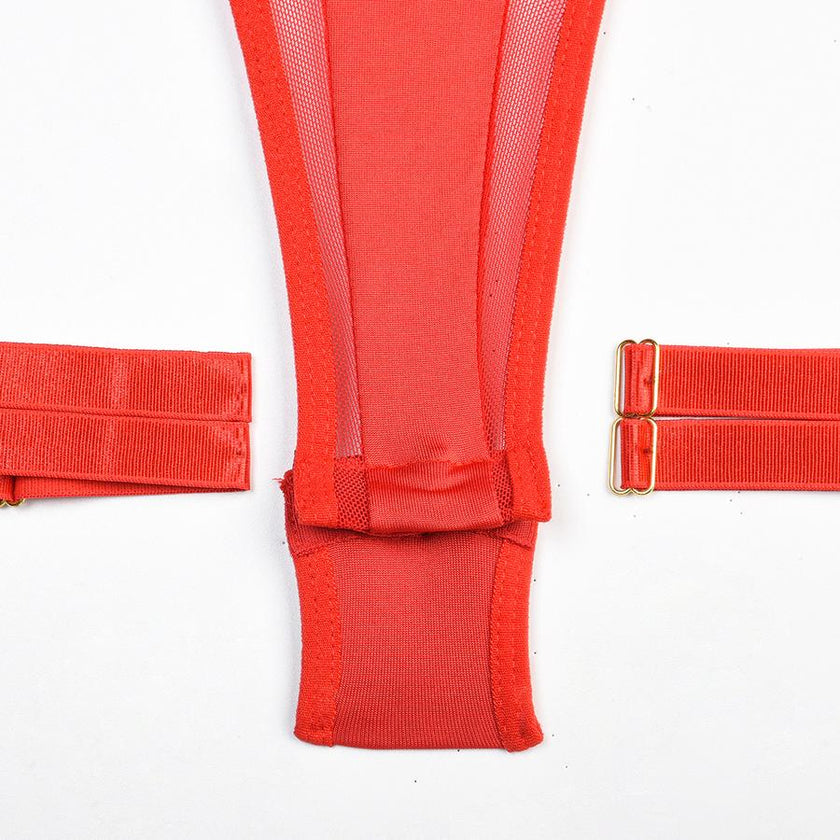 Verena structured teddy bodysuit with leg rings — So Pretty Intimates