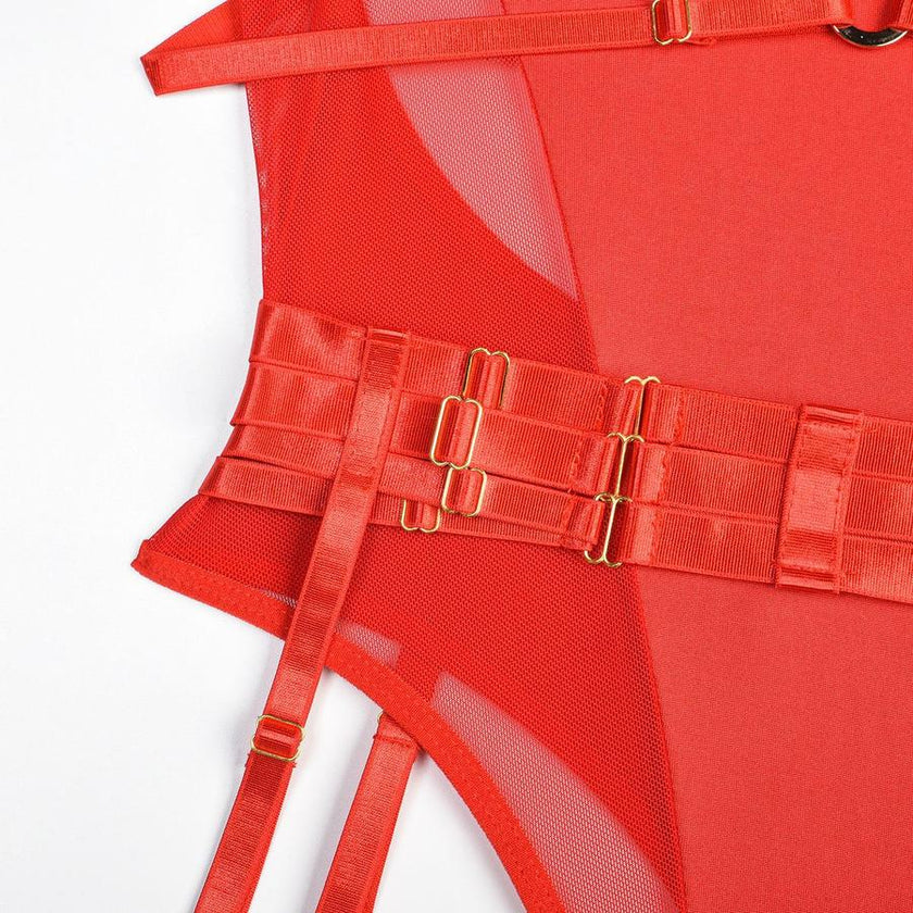 Verena structured teddy bodysuit with leg rings — So Pretty Intimates