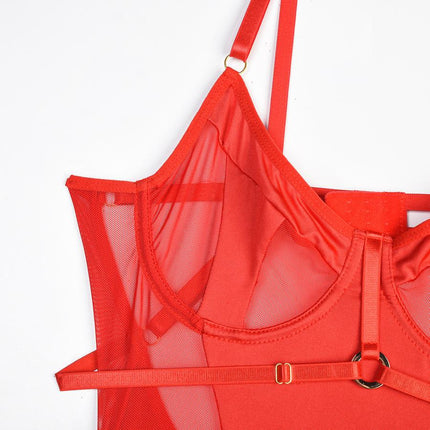 Verena structured teddy bodysuit with leg rings — So Pretty Intimates