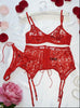 Vida retro high-rise lace three piece garter set — So Pretty Intimates